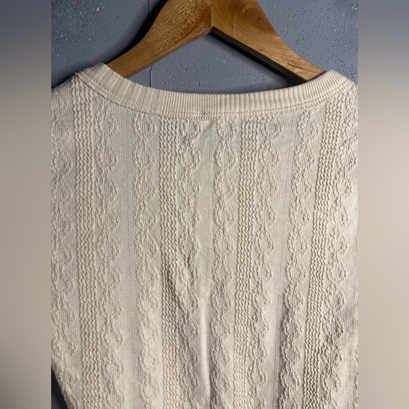 Free People Intimately Bodysuit in Cream Size S Cable Knit Long Sleeve Ribbed. - Picture 5 of 10